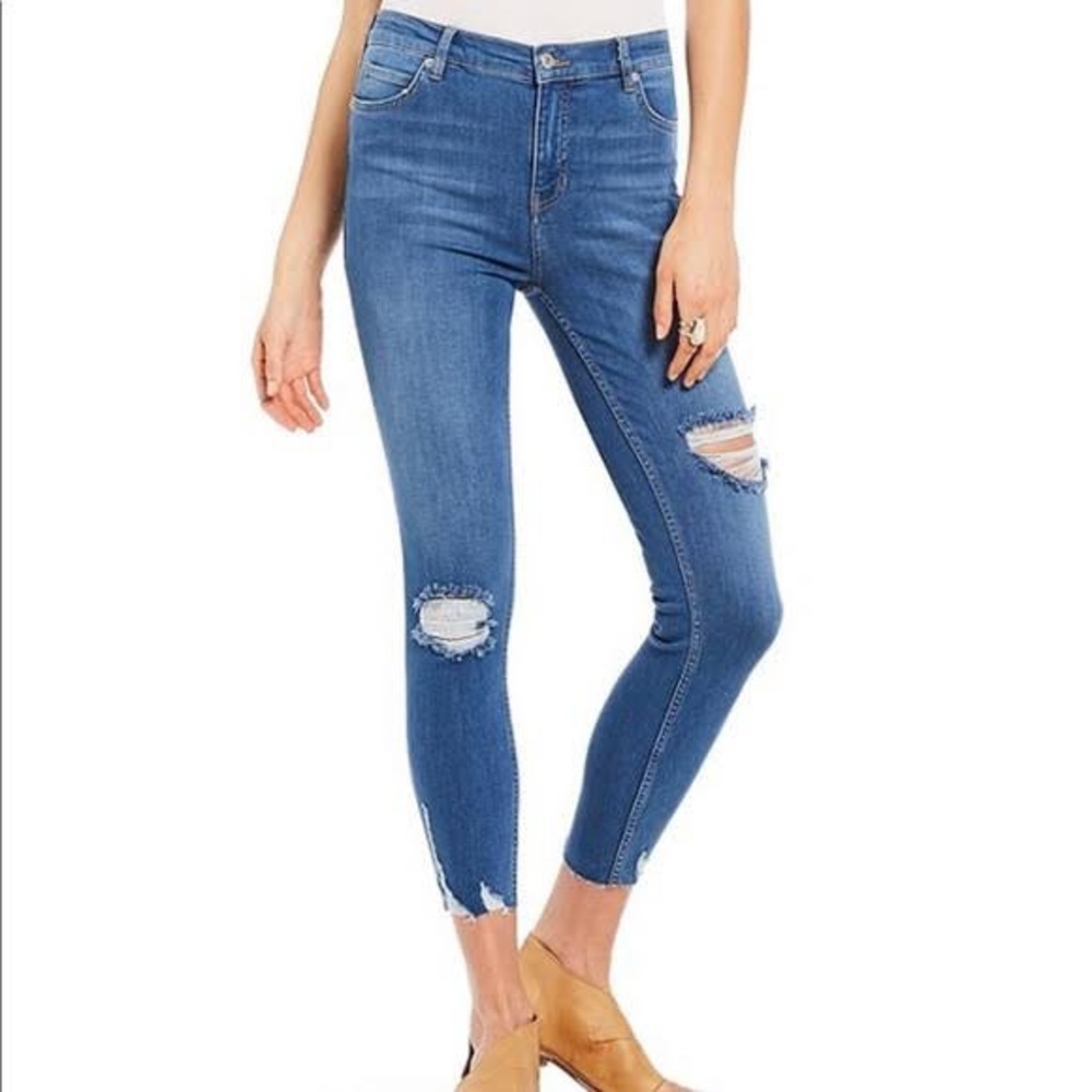 Free People Skinny Ripped Jeans